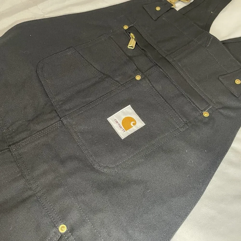 Carhartt Black Work Overalls Bib Pants